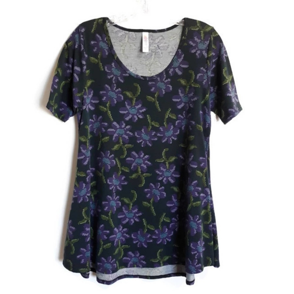 Lularoe Perfect T floral size XS green purple